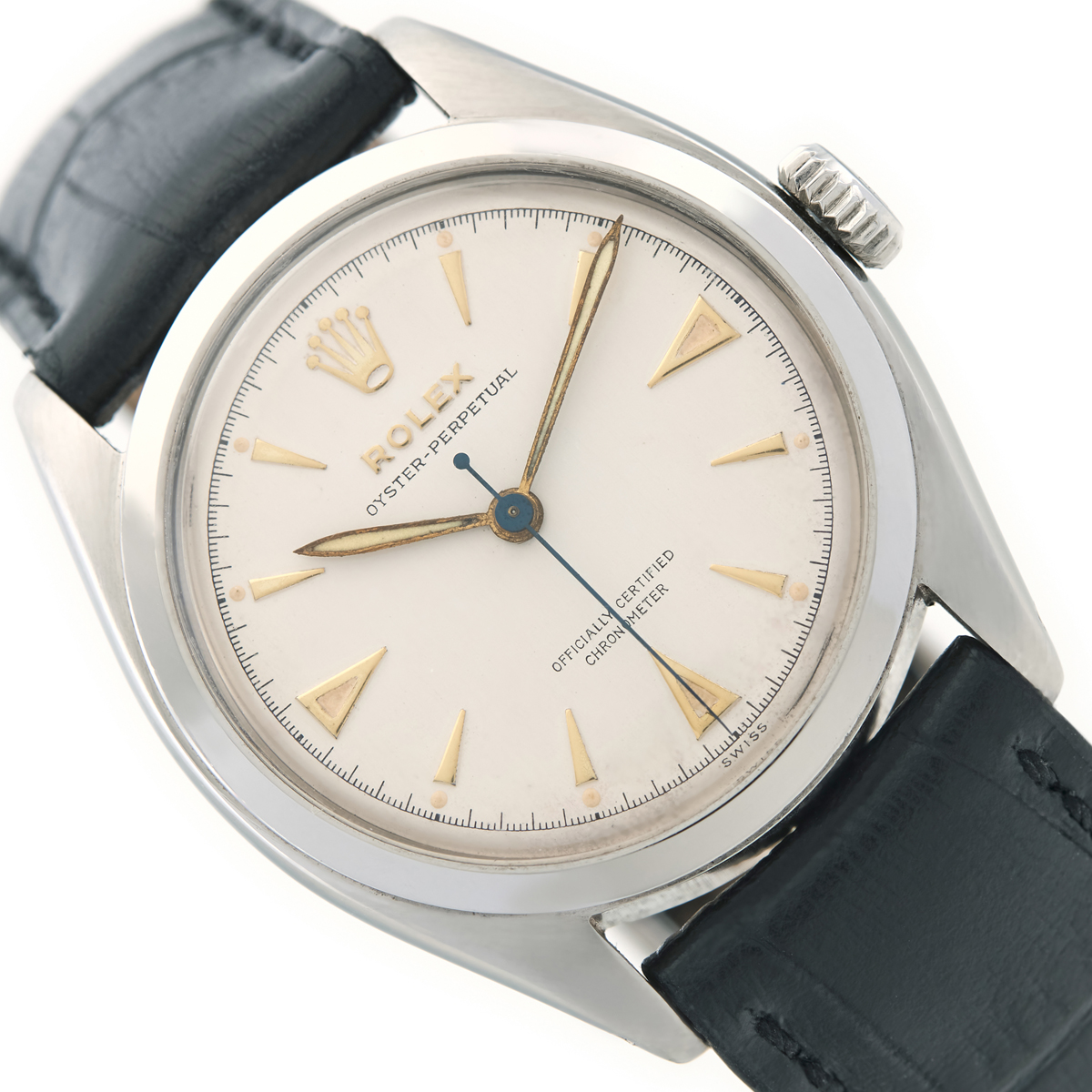 Rolex Oyster Date 6466 Silver Dial 31mm Steel Smooth Bezel