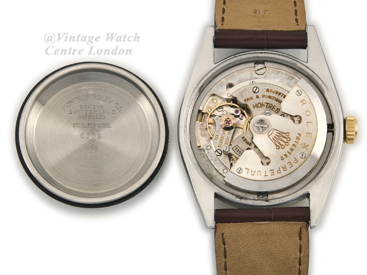ROLEX Rare C 1955 18K Pink Gold Oyster Perp Datejust Re 6605 -$60K