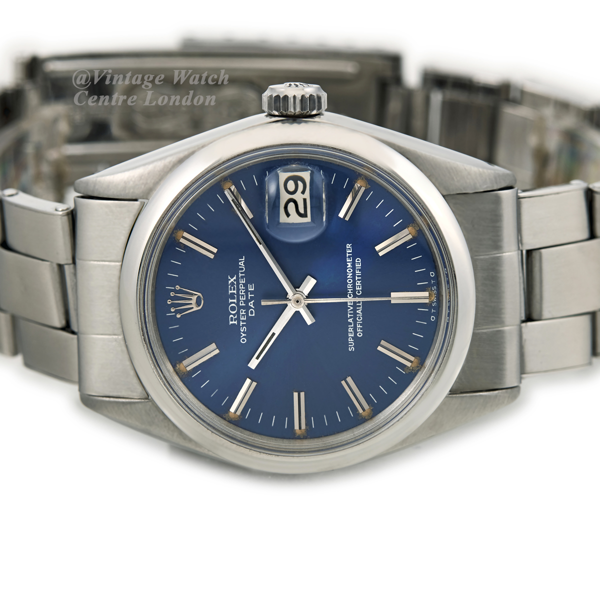 præambel Teenager software Rolex Oyster Perpetual Date Ref.1500 1967 Blue Dial | Vintage Watch Centre