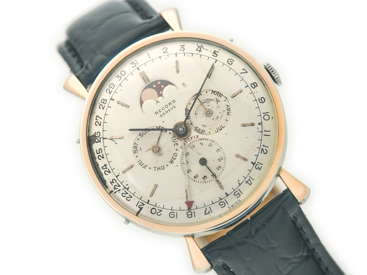 Record Datofix Moonphase Cal.106 c1959 Vintage Watch Centre